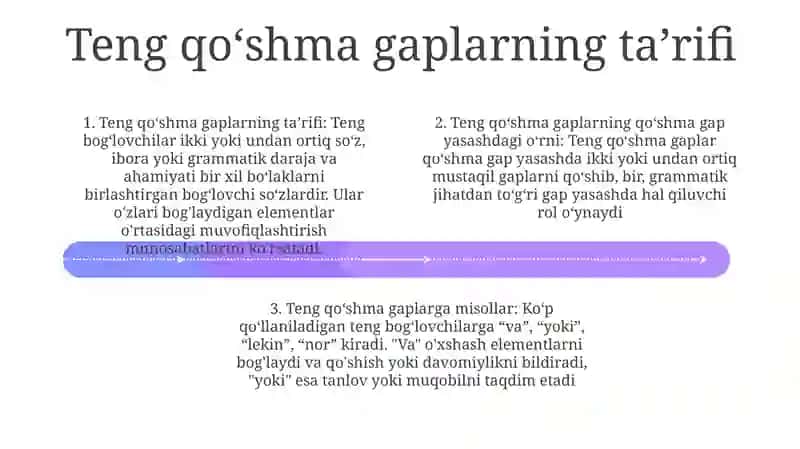 BogʻLangan QoʻShma Gapni Tashkil Etishda Teng BoʻGʻLovchilarning RoʻLi 3
