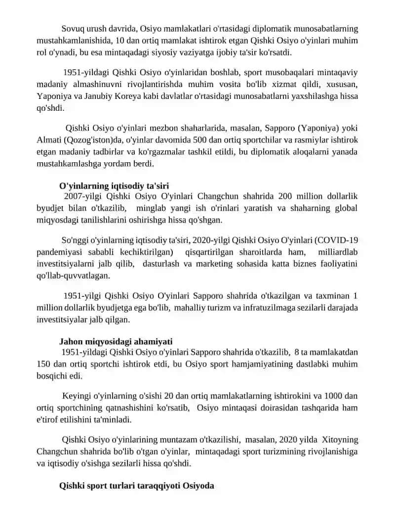 Qishki Osiyo o'yinlari 1951 hozirgi davrgacha 3