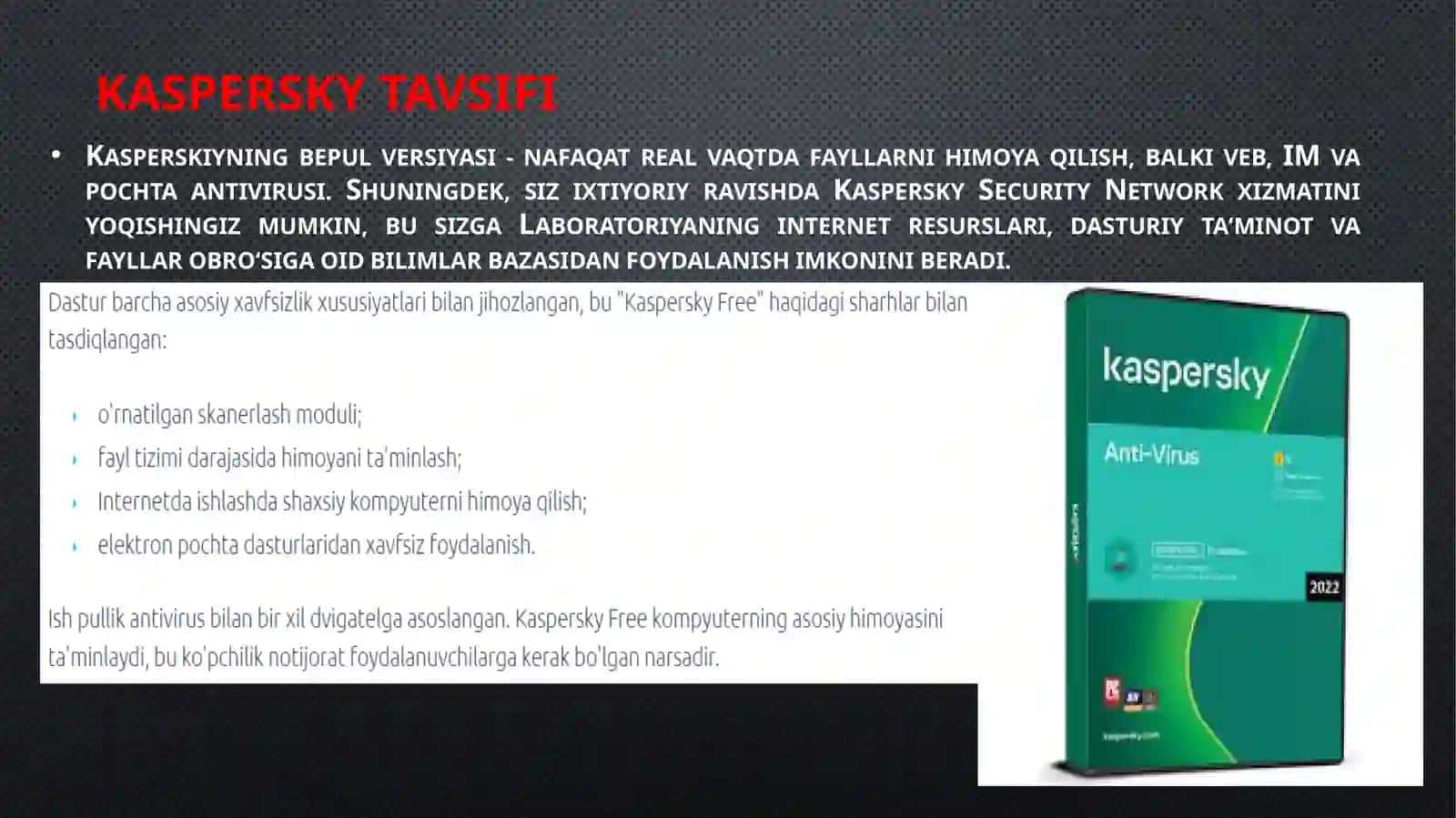 Kaspersky, Doctor Web Va Eset nod 32 Antivirus dasturlari 3