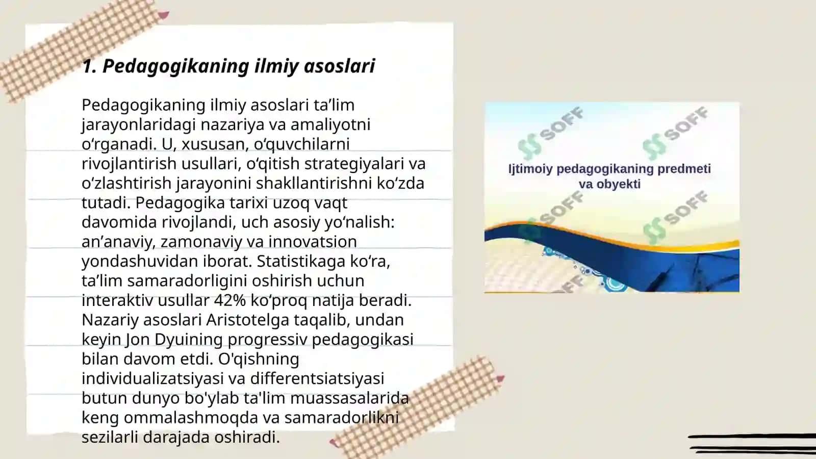 Pedagogikaning ilmiy asoslari 3