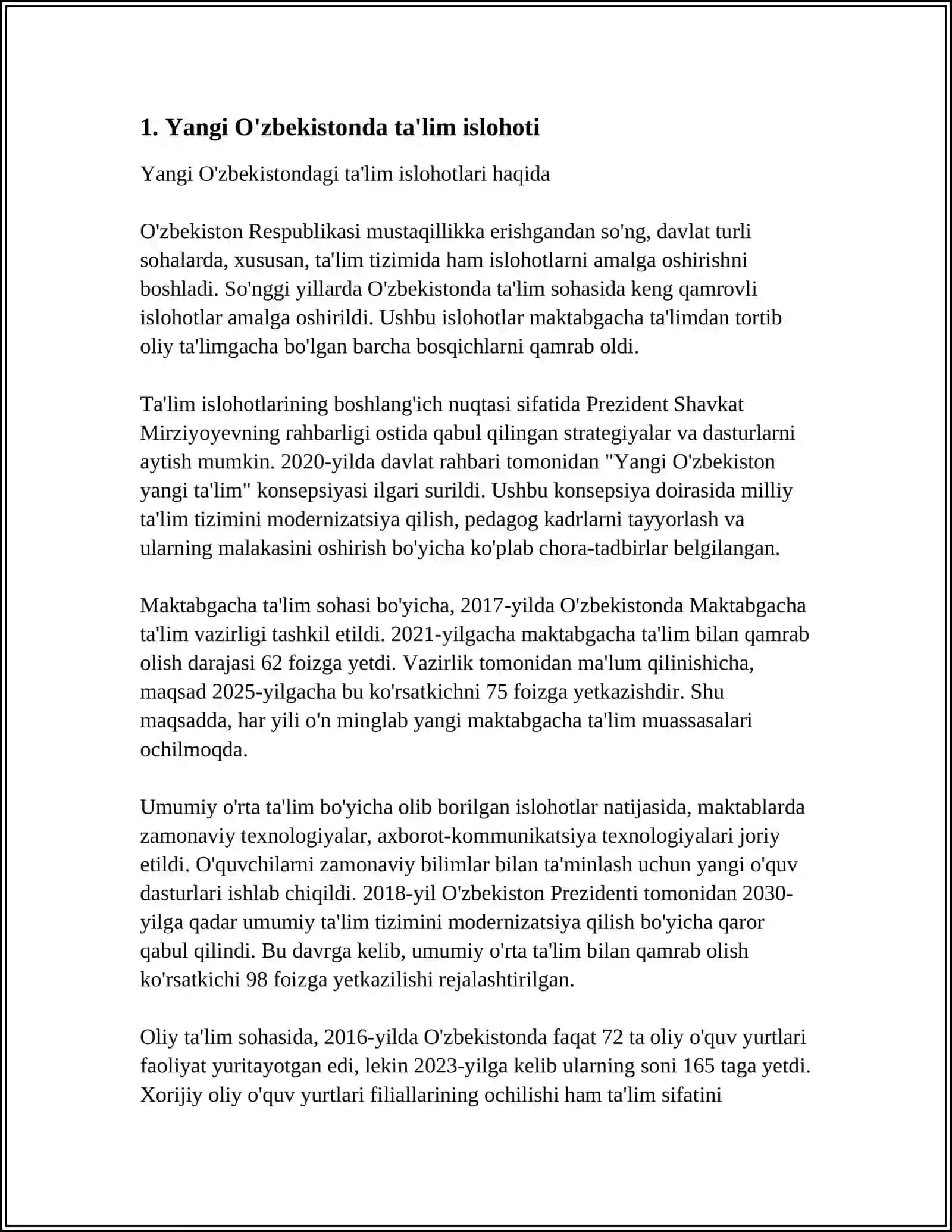 Yangi O'zbekistonda ta'lim islohoti 3