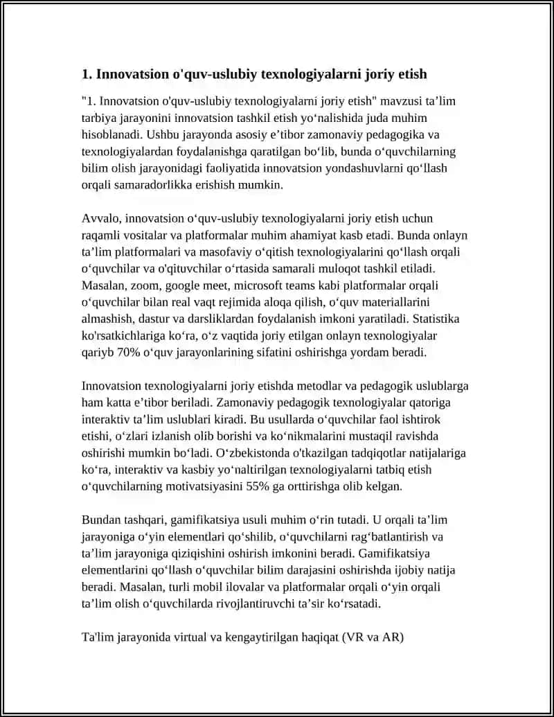 Innovatsion o'quv-uslubiy texnologiyalarni joriy etish 3