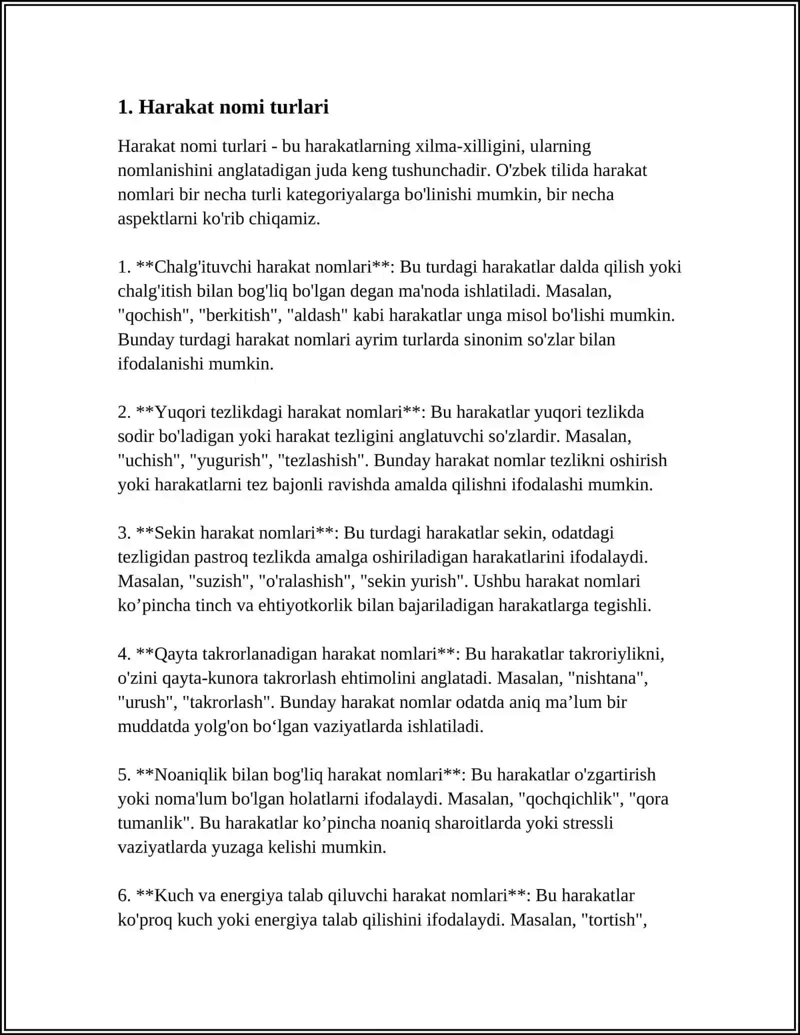 HARAKAT NOMI, UNING YASALISHI VA QO'LLANISHI 3