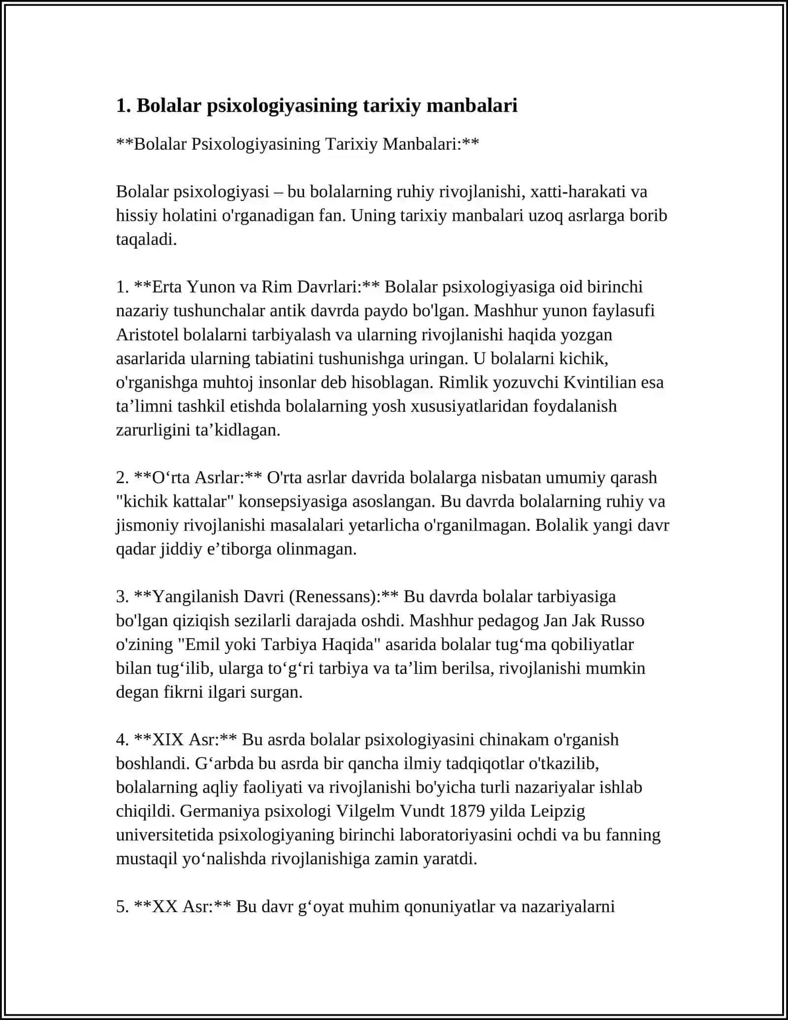 Bolalar Psixologiyasi va Psixodiagnostika Fanining Tarixi 3