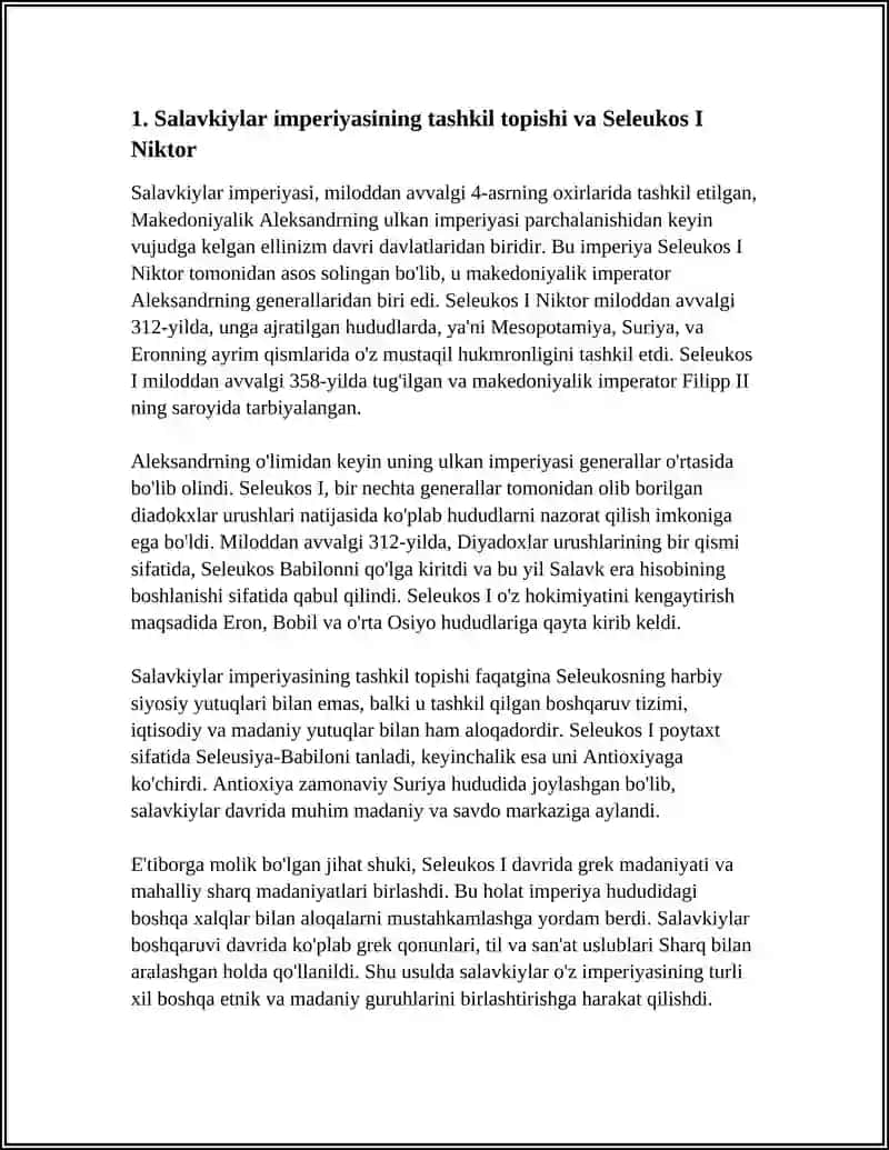 SALAVKIYLAR VA YUNON VA BAHTIRYA DAVLATLARI 3