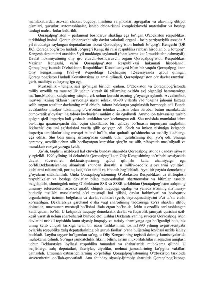 Qoraqalpog’iston Respublikasi davlatchiligi tarixi 3