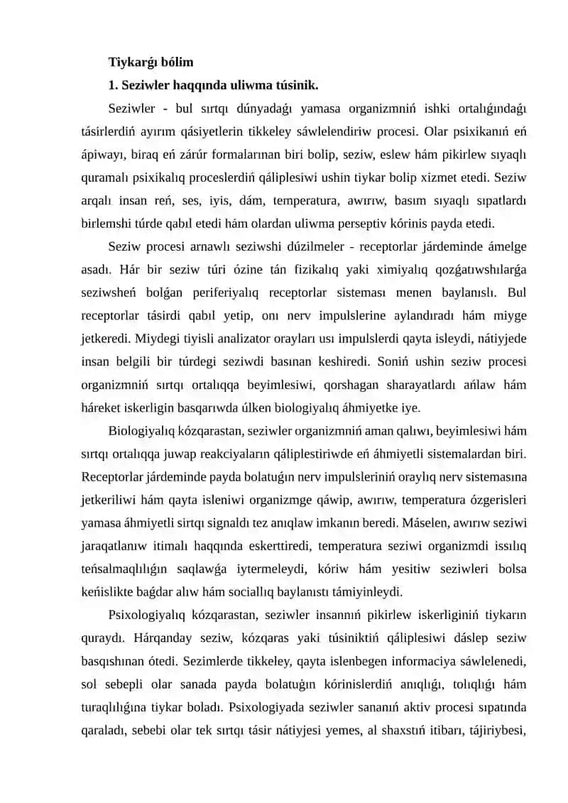 Seziwler haqqında uliwma túsinik 3