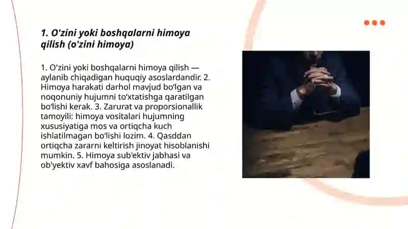 Qilmishning jinoiyligini istisno qiladigan holatlar 3