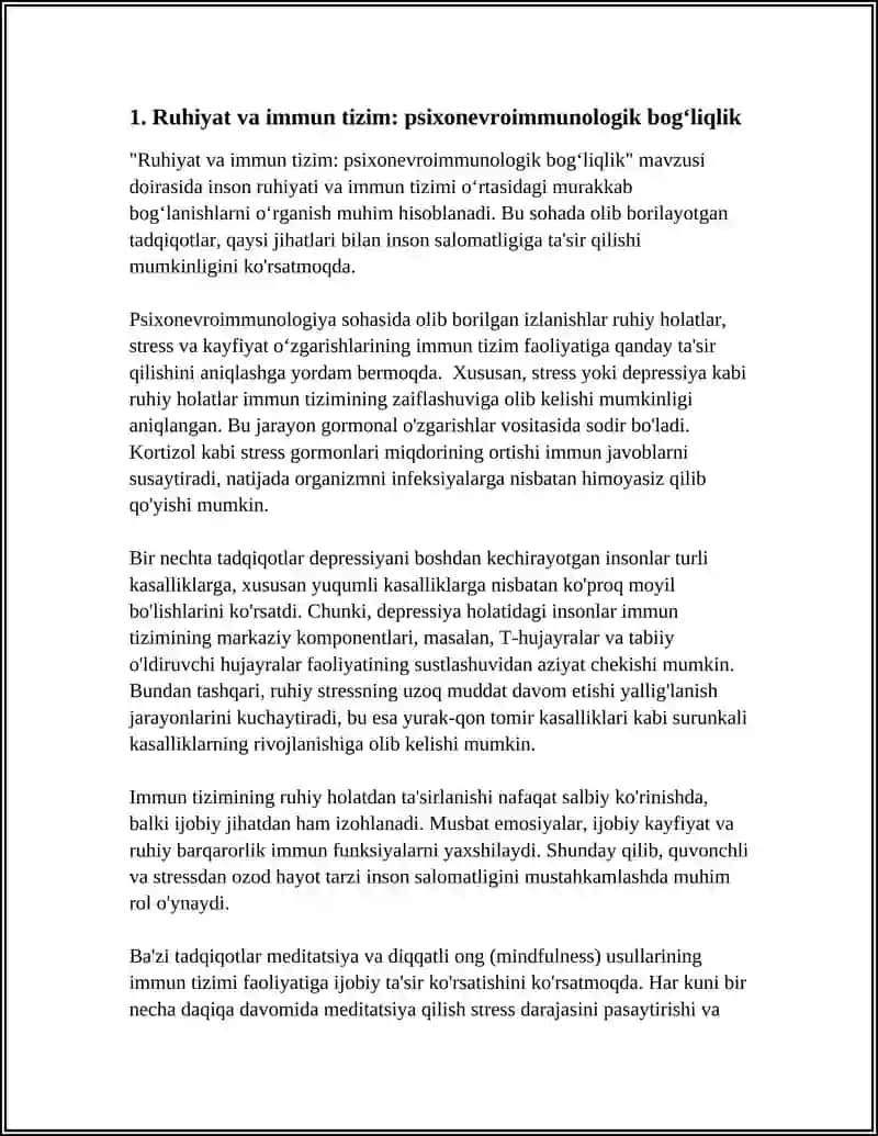 Ruhiyat va immun tizim: psixonevroimmunologik bogʻliqlik 3
