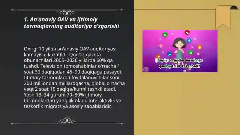 An'anaviy OAV o'rnini ijtimoiy tarmoqlar egallashi 3