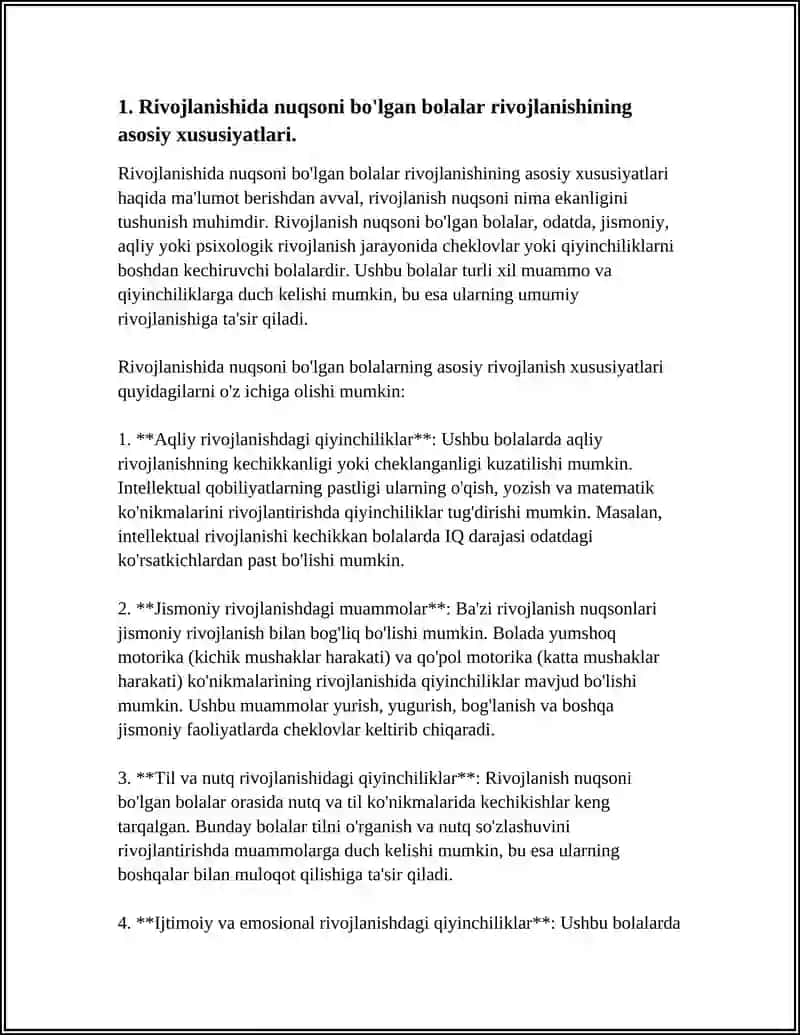 RIVOJLANISHIDA NUQSONI BOʻLGAN BOLALARNI OʻRGANISHGA KOMPLEKS YONDASHUV 3