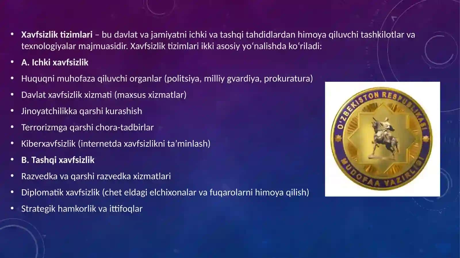 MUDOFA VA XAVFSIZLIK TIZIMLARI 3
