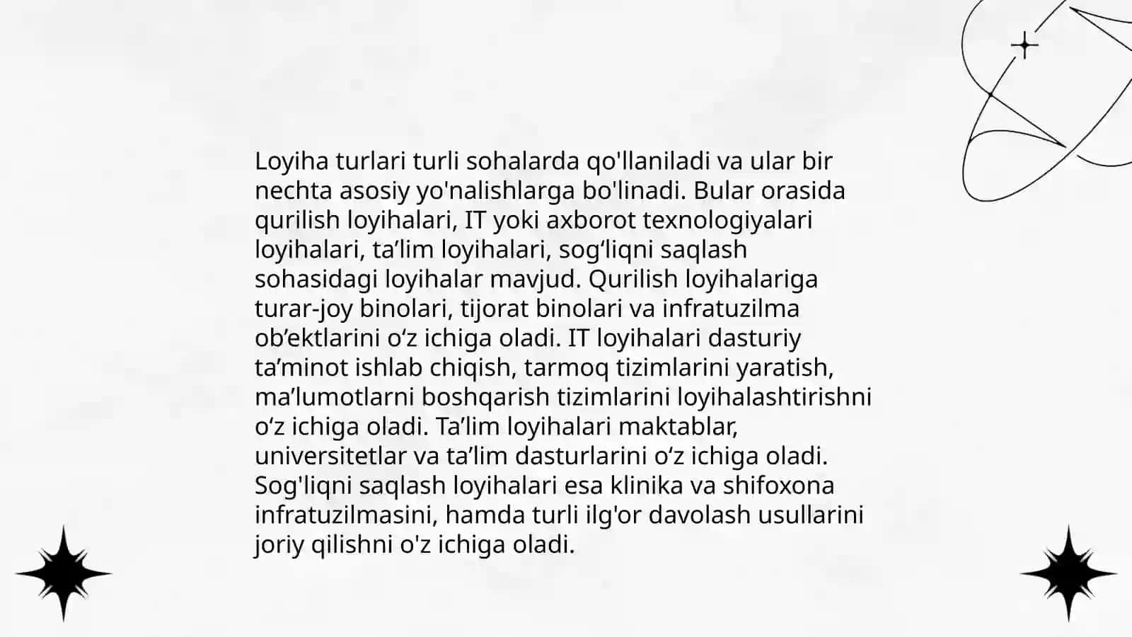 Loyiha ishlari va bosqichlari haqida maʼlumot 3