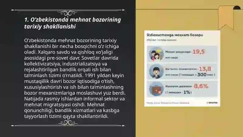 O’zbekiston Respublikasida mehnat bozorining shakillanishi va ishsizlikning o’ziga xos xususiyatlari 3