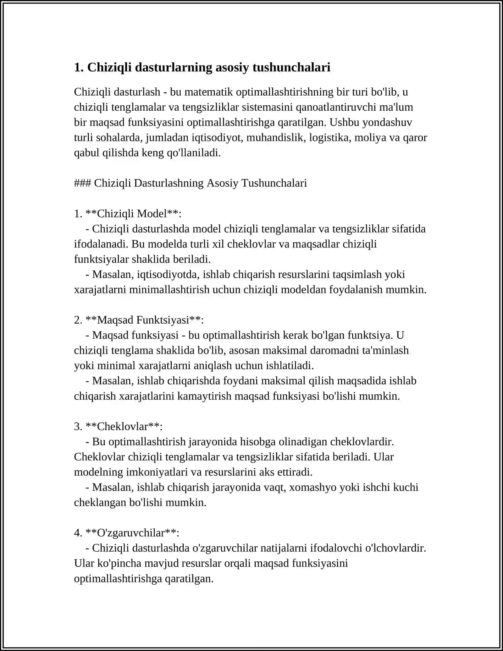 ALGORITMLASH TILIDA CHIZIQLI DASTURLAR TUZISH 3