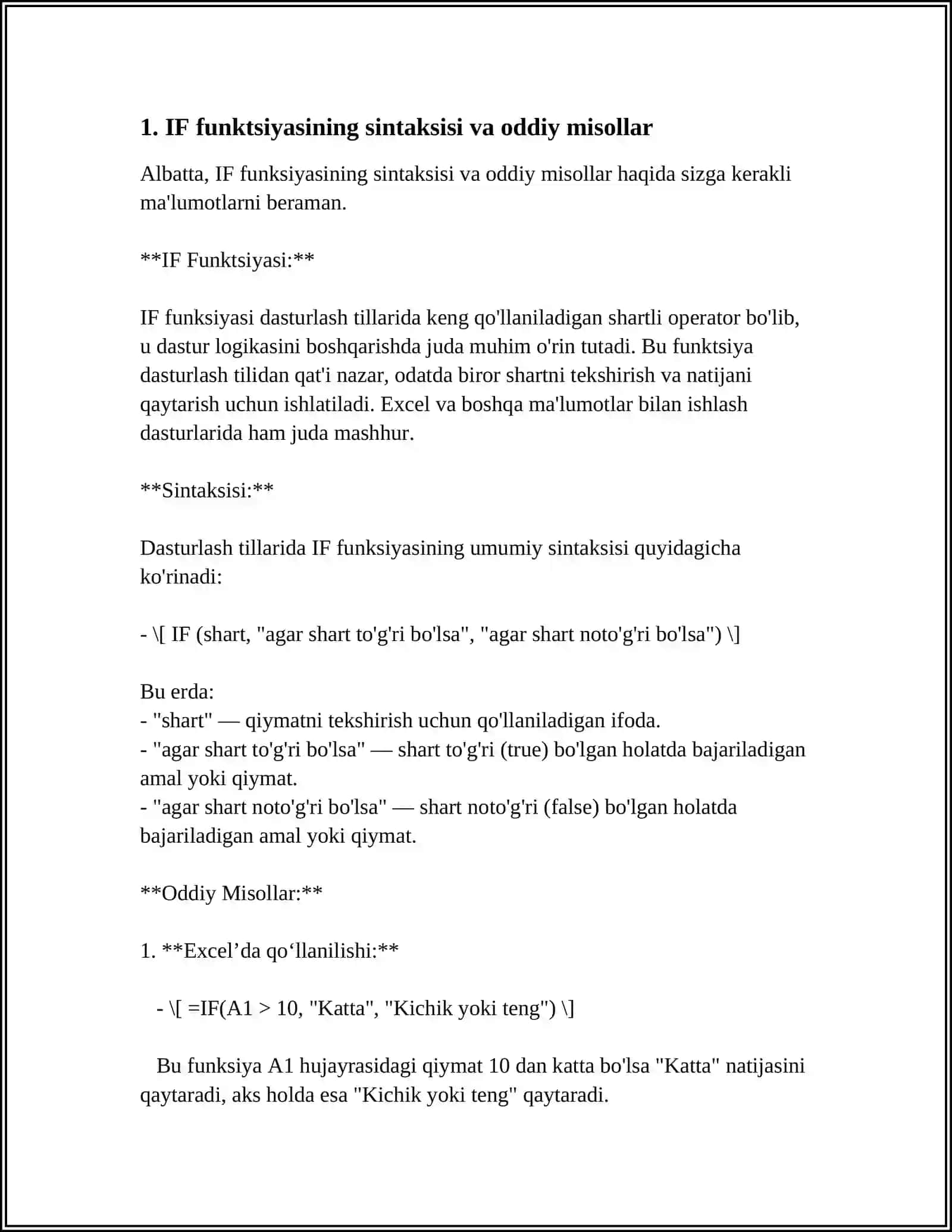 MS EXCELDA MANTIQIY FUNKSIYALAR 3