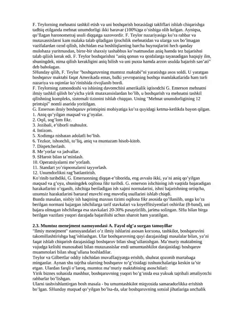 MENEJMENT NAZARIYASINING SHAKLLANISHI VA RIVOJLANISHI 3