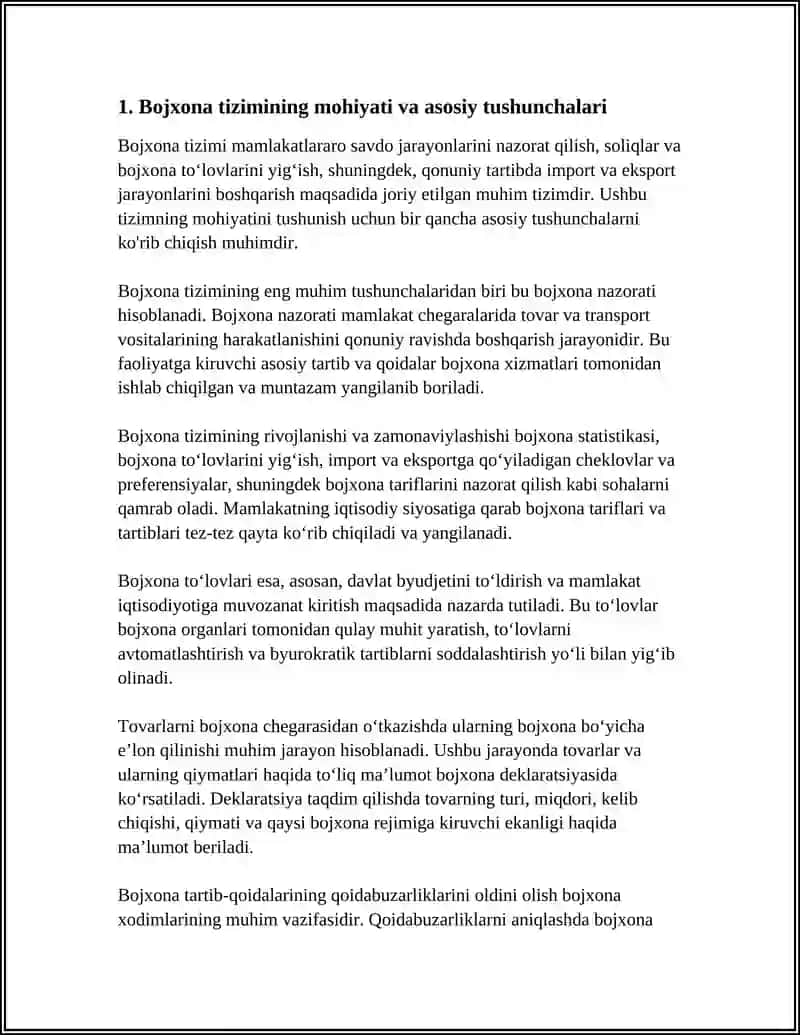 Bojxona Tizimining Mohiyati, Vazifalari va Rivojlanish Bosqichlari 3