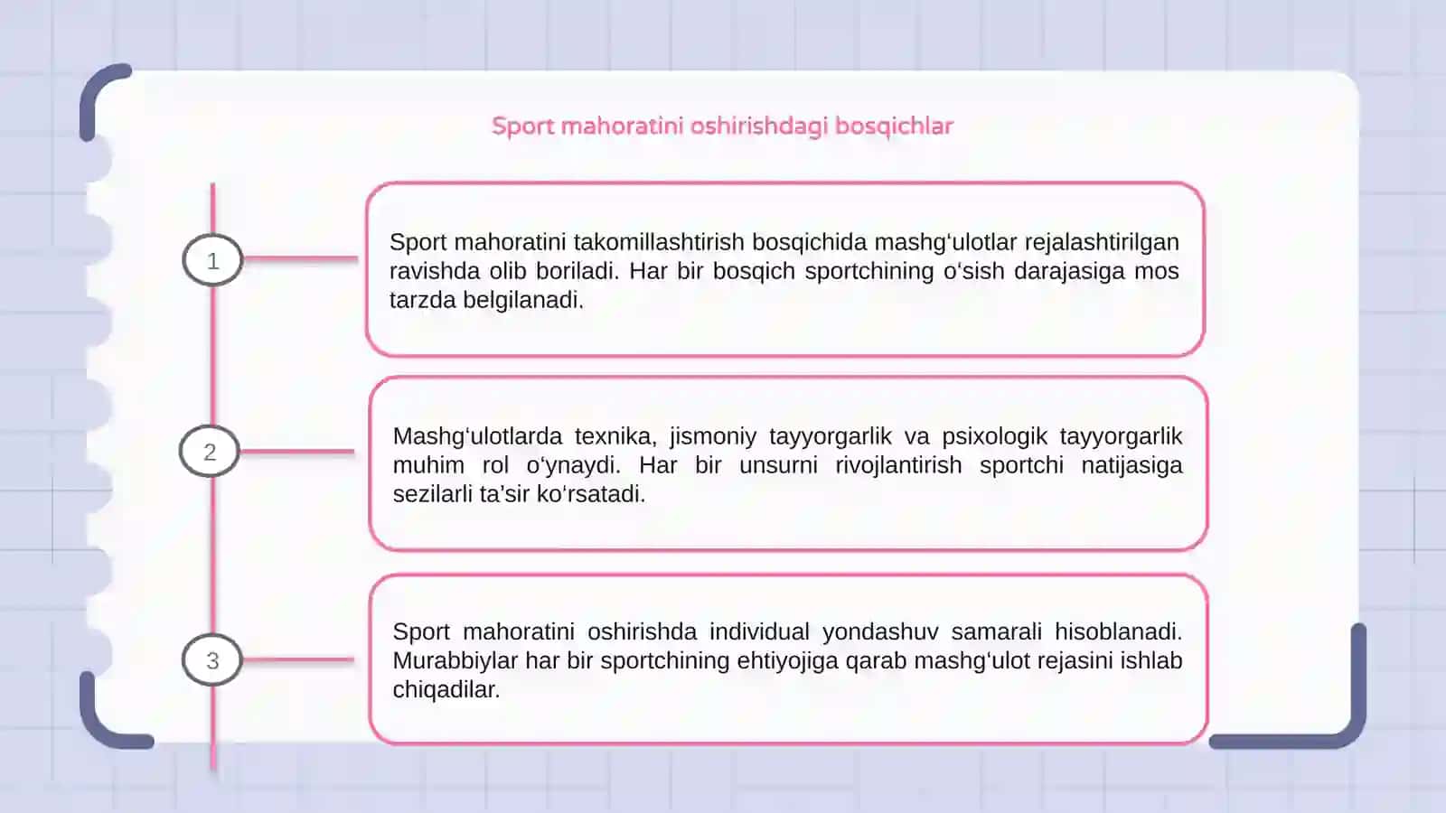 Sport mahoratini takomillashtirish bosqichida mashgulotlarni tashkil etish 3