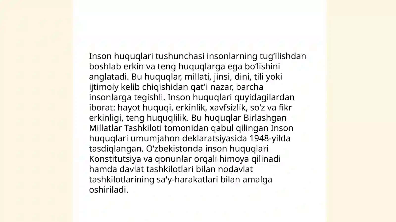 Yangi Oʻzbekistonda inson haq-huquqlari va erkinliklari kafolatining yaratilishi 3