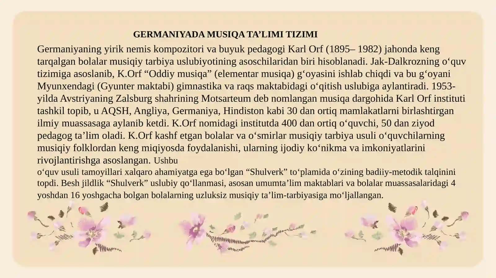 GERMANIYA, BOLGARIYA, VENGRIYA MAMLAKATLARI MUSIQA TA’LIMINING O‘ZIGA XOS TOMONLARI 3