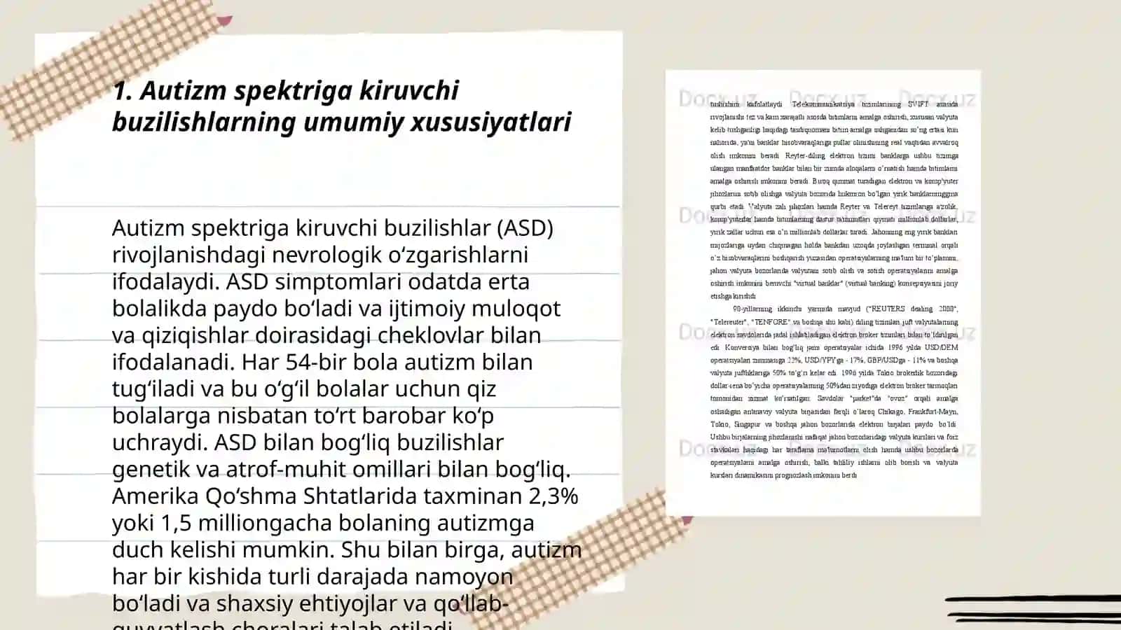 Qanday rivojlanishning buzilishlarida autizmga xos bo’lgan jihatlar shakllanishi mumkinligini tahlil qilish 3