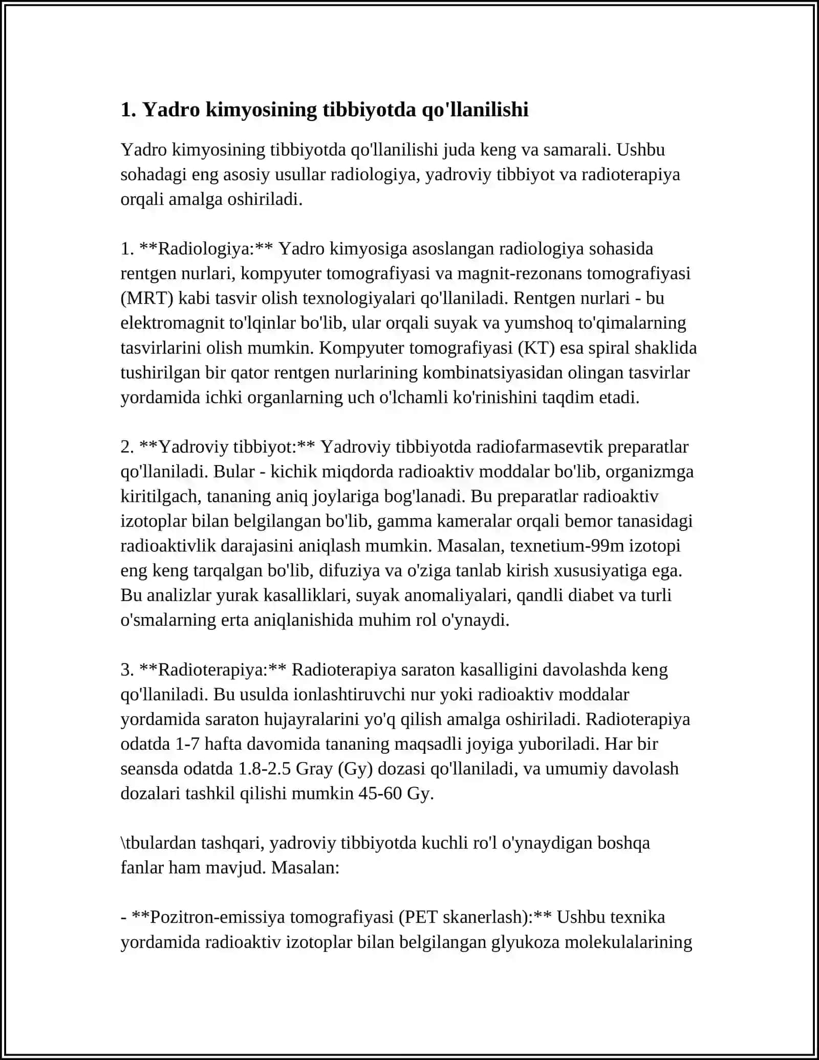 Yadro kimyosining tibbiyotdagi órni 3