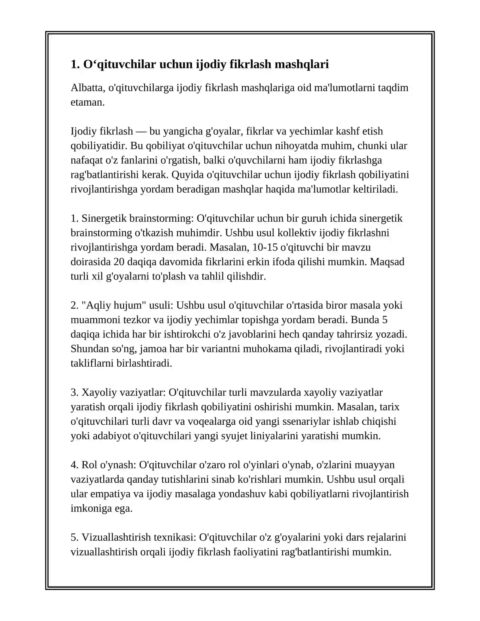 OʻQITUVCHILARDA KREATIVLIKNI RIVOJLANTIRISH OMILLARI 3