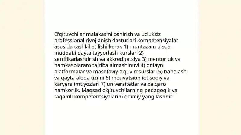 O‘qituvchilar Malakasini Oshirish 3