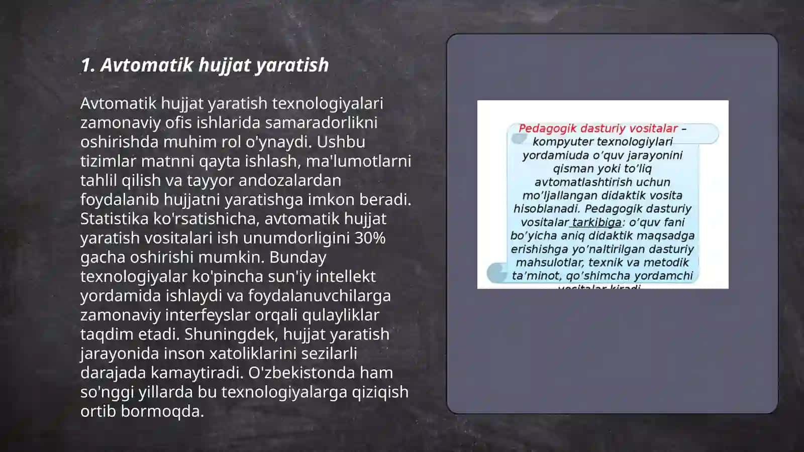 Avtomatiklashtirilgan shablonlar va vositalar 3