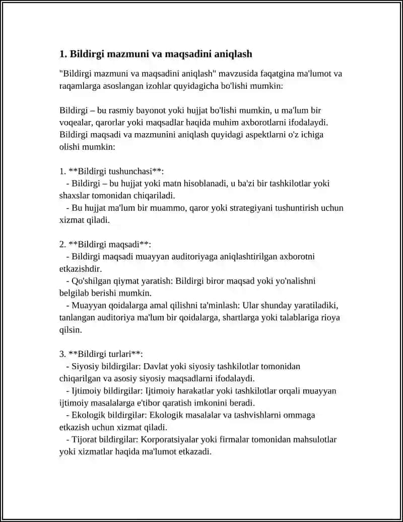 BILDIRGI TAYYORLASH 3