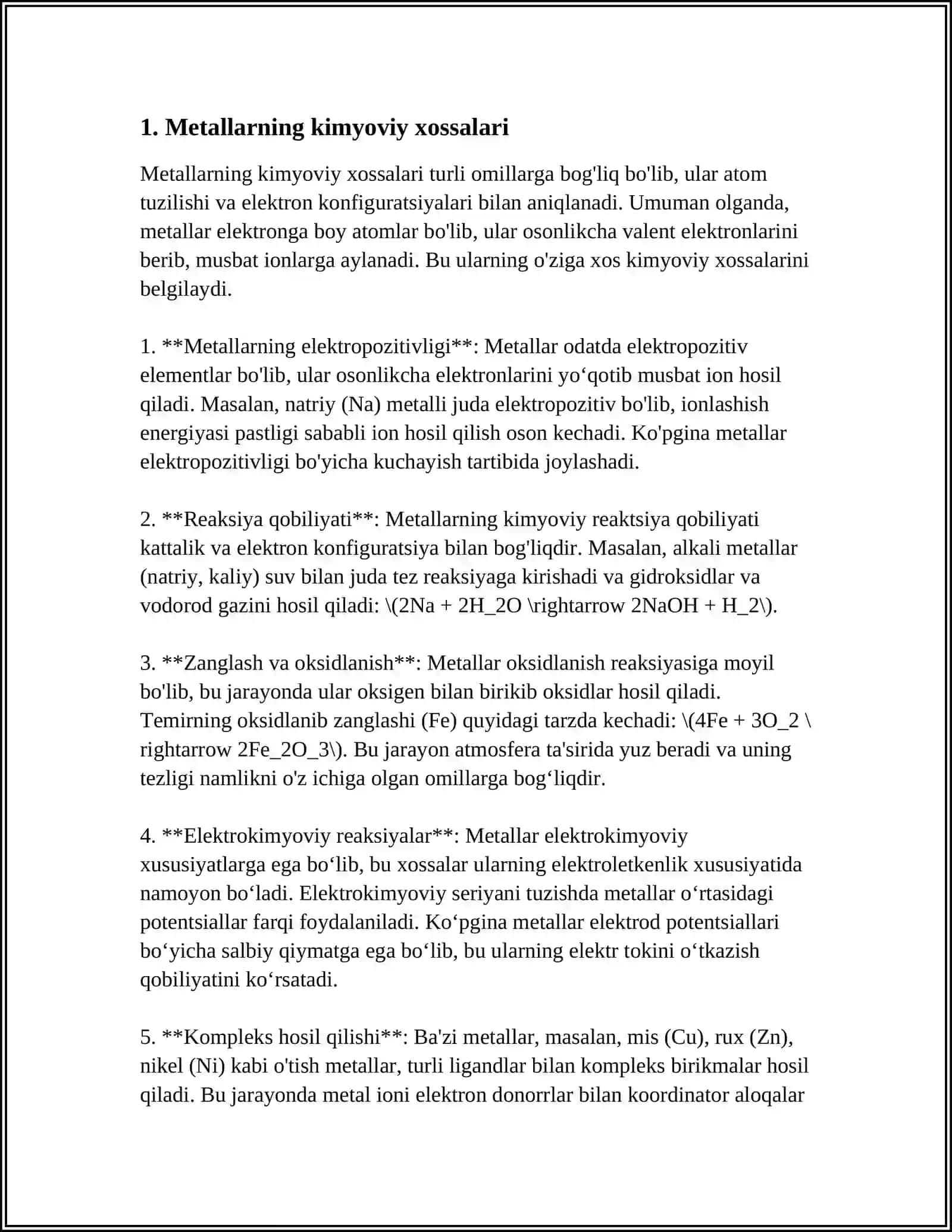METALLARNING AKTIVLIK QATORIGA DOIR TAJRIBALAR 3