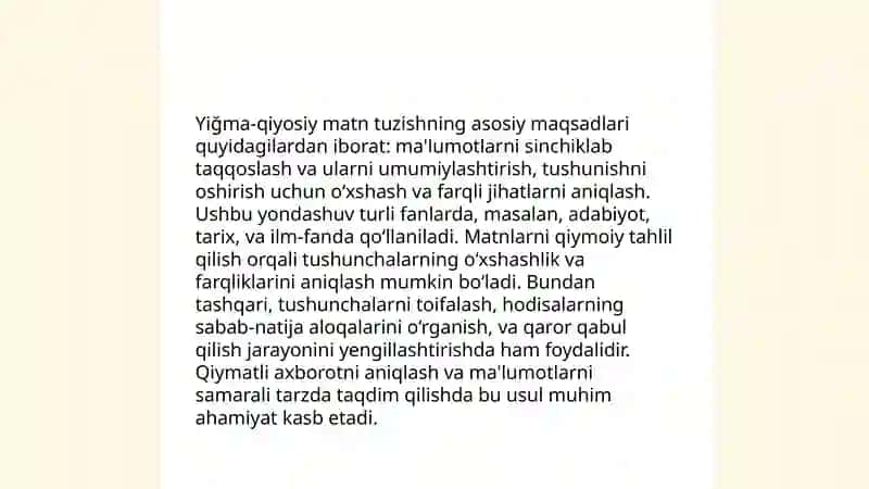 Yiģma-qiyosiy matn tuzish tamoyillari 3