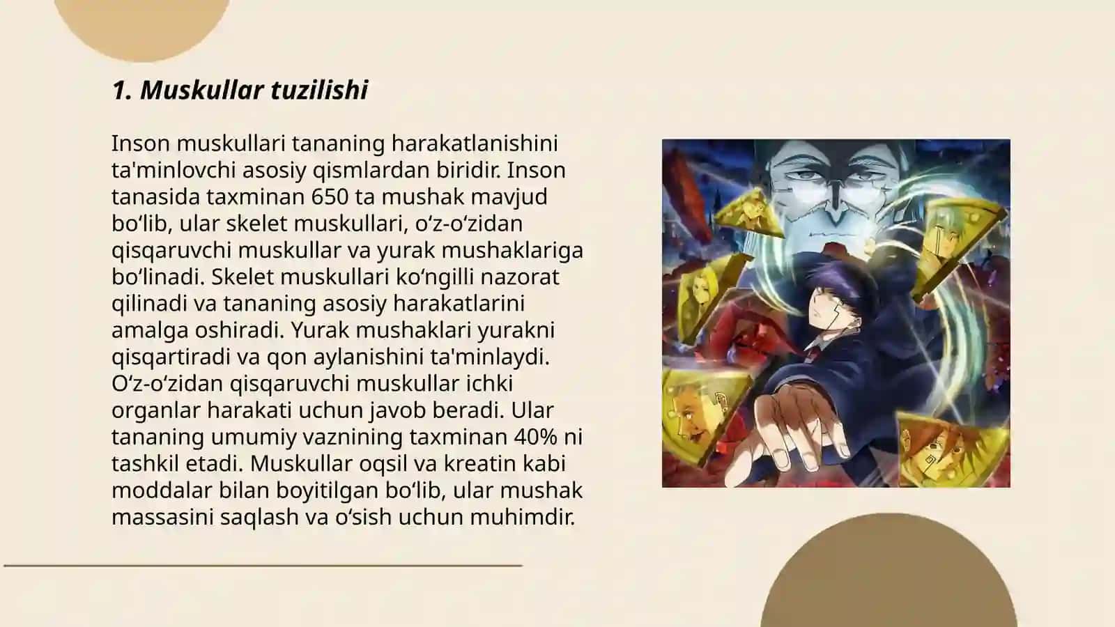 Otlarning 3-turlanishi muj.rod. (Muskullar) Mushaklar 3