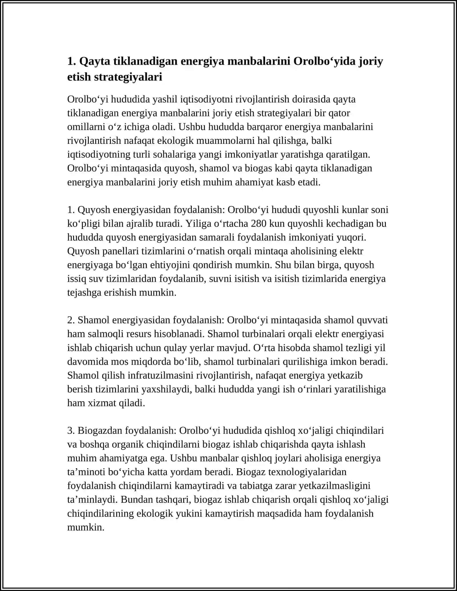 OROLBO'YI HUDUDIDA YASHIL IQTISODIYOTNI RIVOJLANTIRISH ISTIQBOLLARI 3