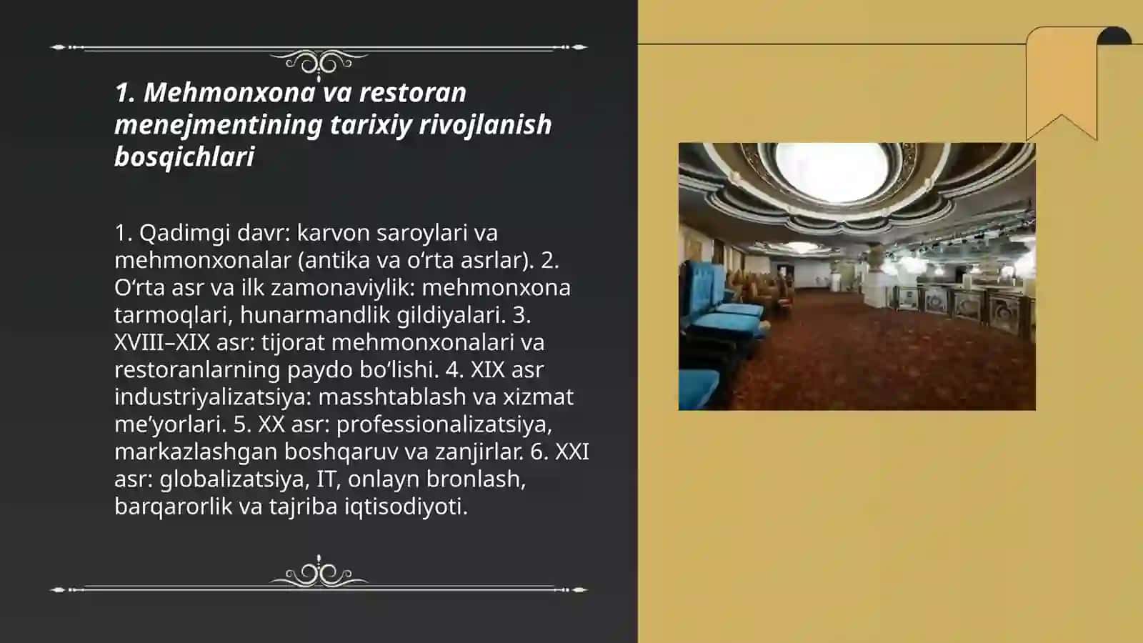 Mehmonxona va restoran menejmentining rivojlantirish bosqichlari 3