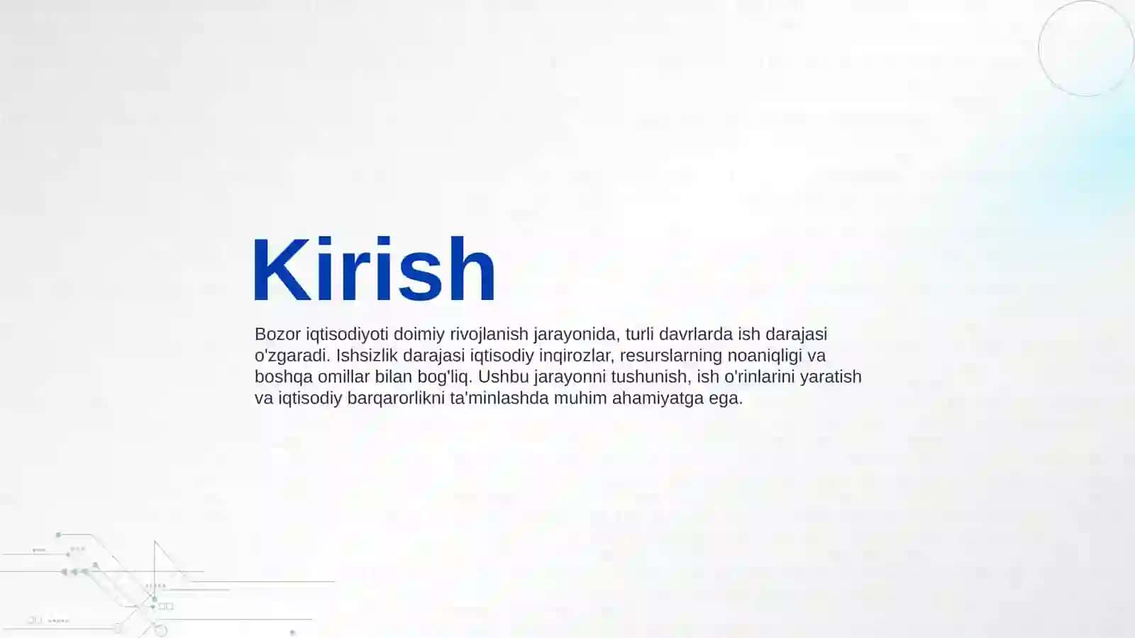 Bozor iqtisodiyotining davriy rivojlanishi. Ishsizlik 3