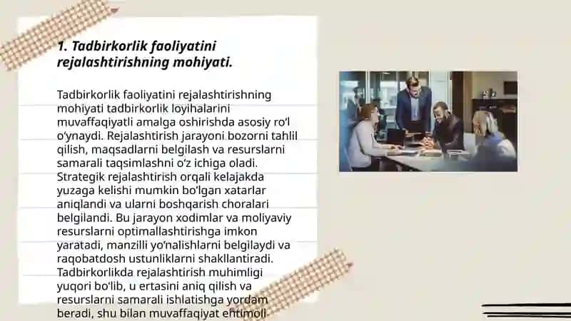 Tadbirkorlik faoliyatini rejalashtirish 3
