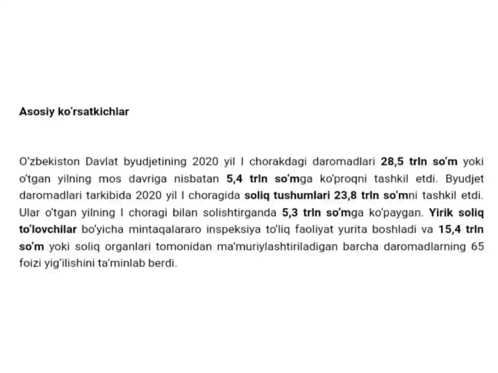 Karonavirus O'zbekiston budjetiga qanday ta'sir ko'rsatdi? 3