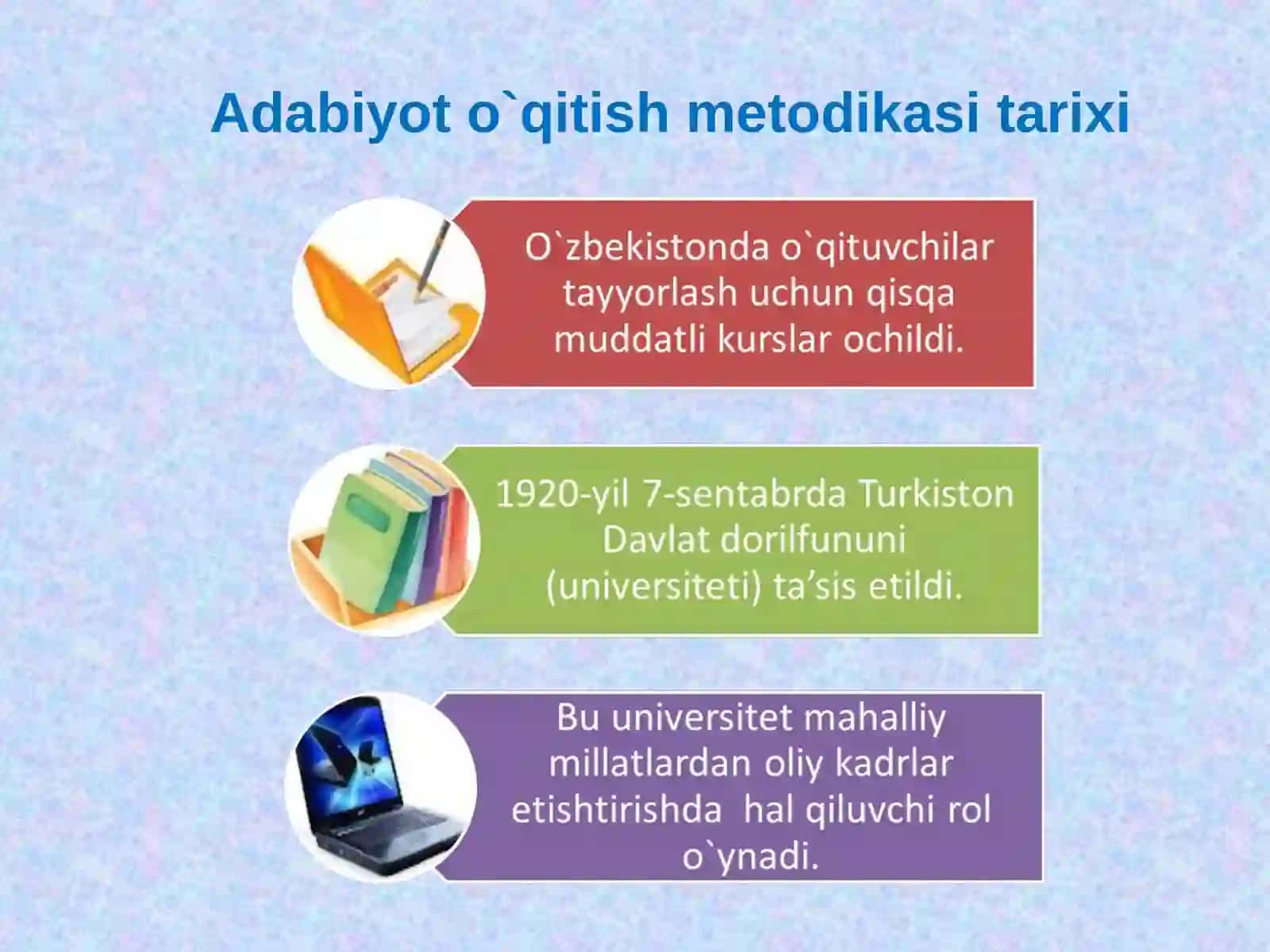 Adabiyot o`qitish metodikasi tarixi 3