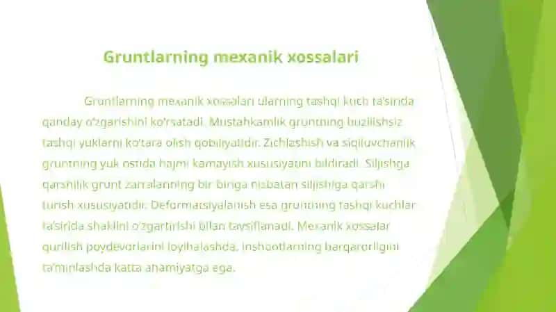 Gruntlarning asosiy xossalari 3