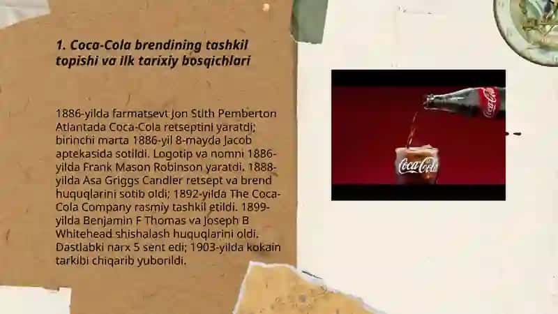 Coca-Cola brendi tarixi va istisodiy koʻrsatkichlari 3