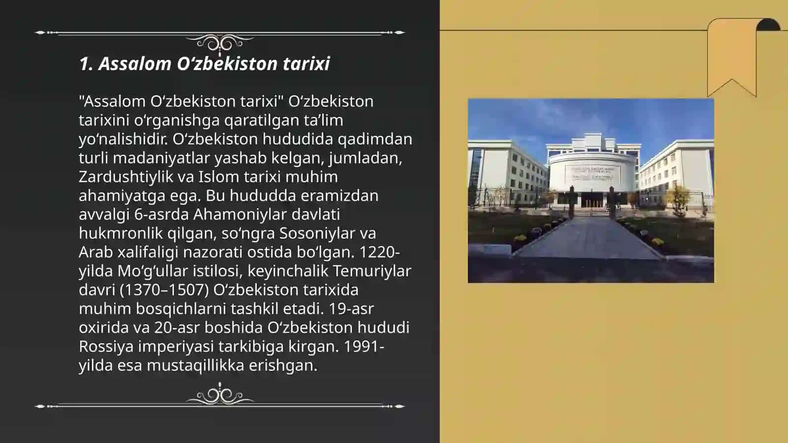 Assalom O‘zbekiston tarixi 3