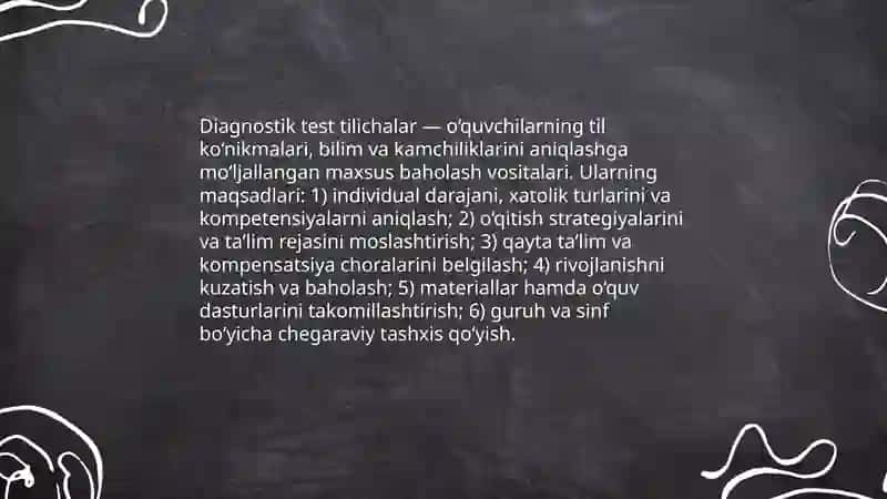 Diagnostik test tilichalar 3