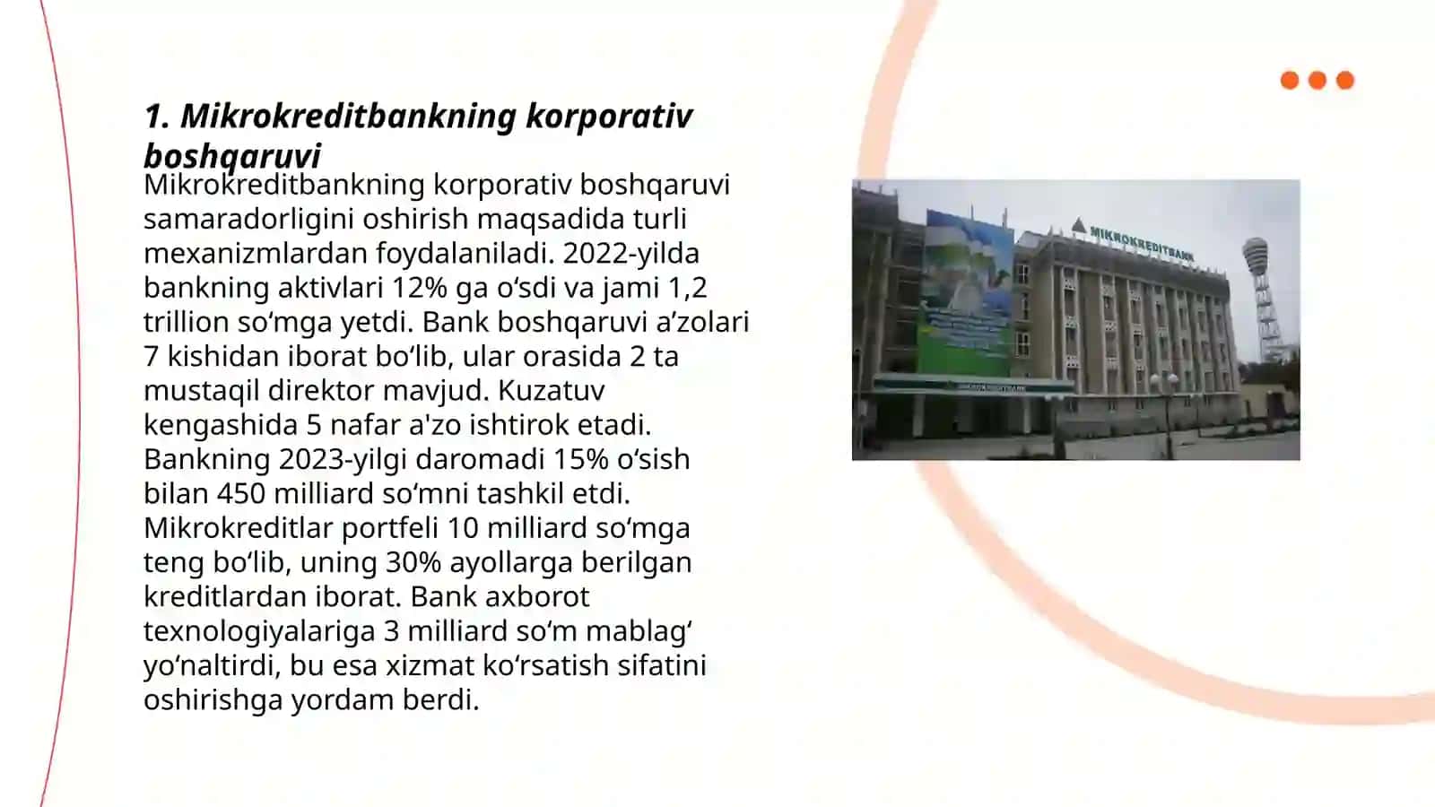 Mikrokreditbank korporativ moliyaviy munosabati va bozor pozitsiyasi 3