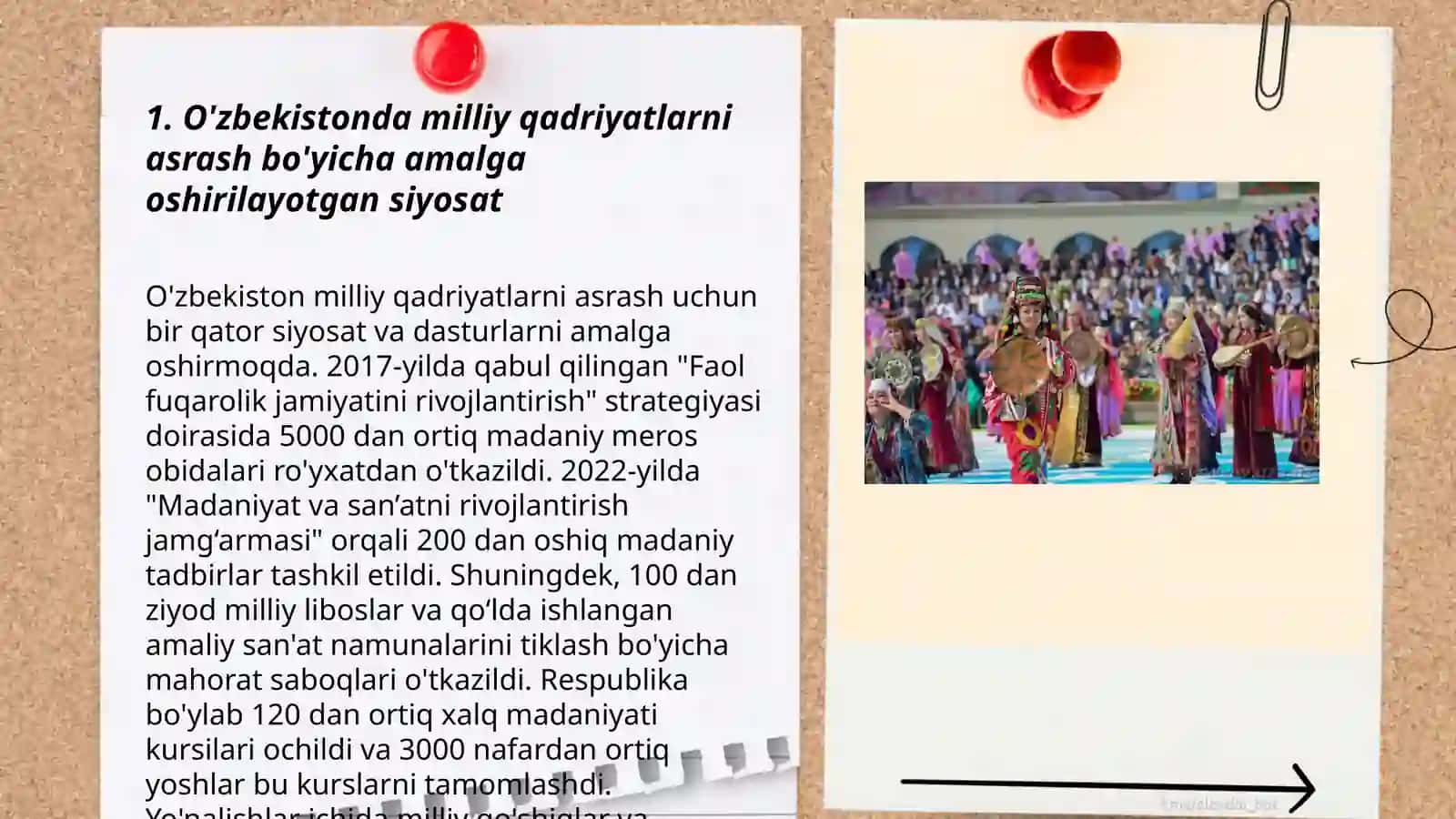 O'zbekistonda milliy qadriyatlar va tarixni tiklash borasidagi islohotlar mazmuni 3