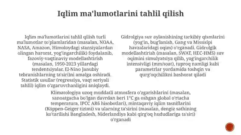 Iqlimshonoslik va Gidrologiya Kirish 3