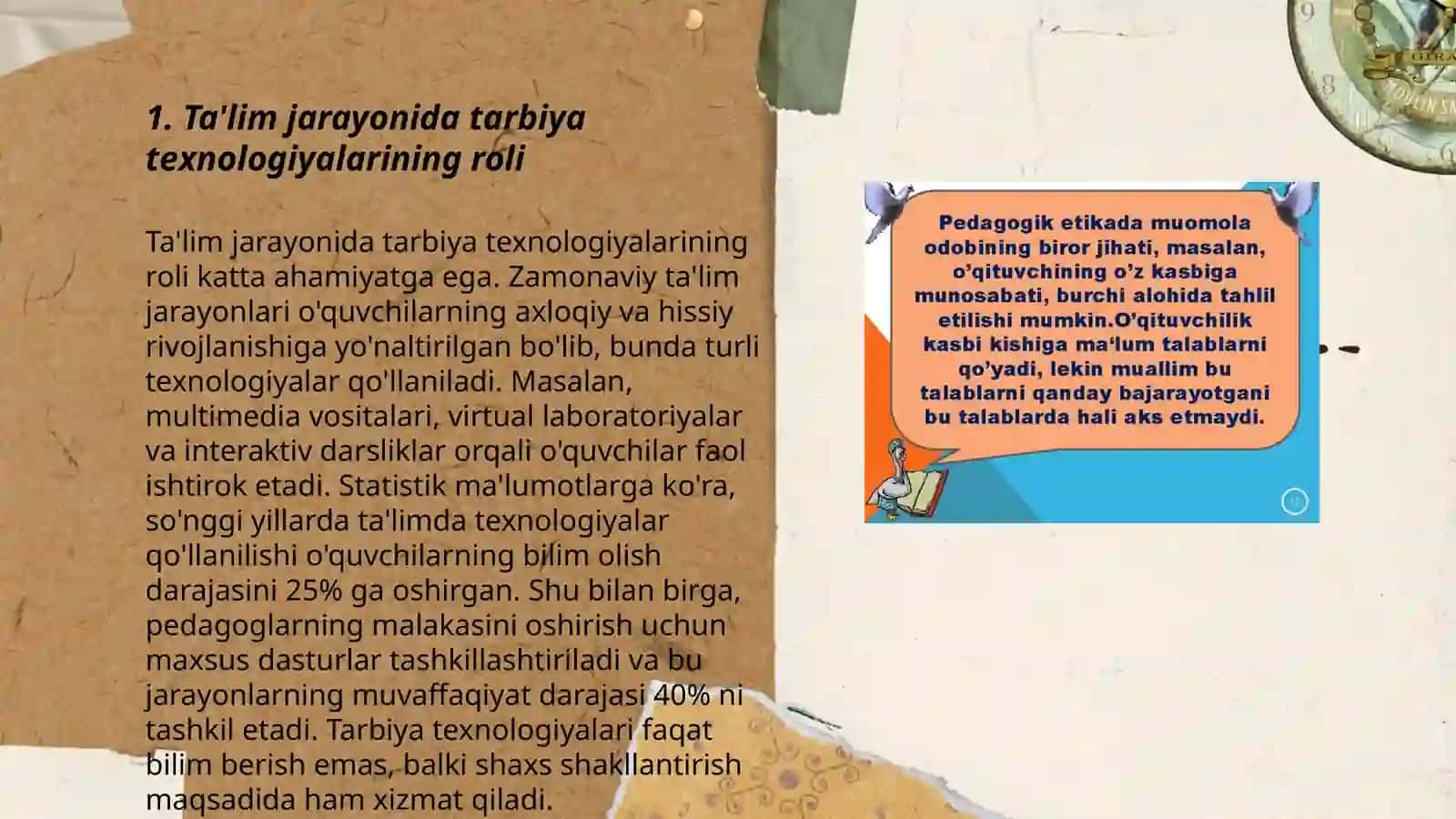 O'qituvchining tarbiya texnologiyalari asosida pedagogik mahoratini oshirib borishi 3