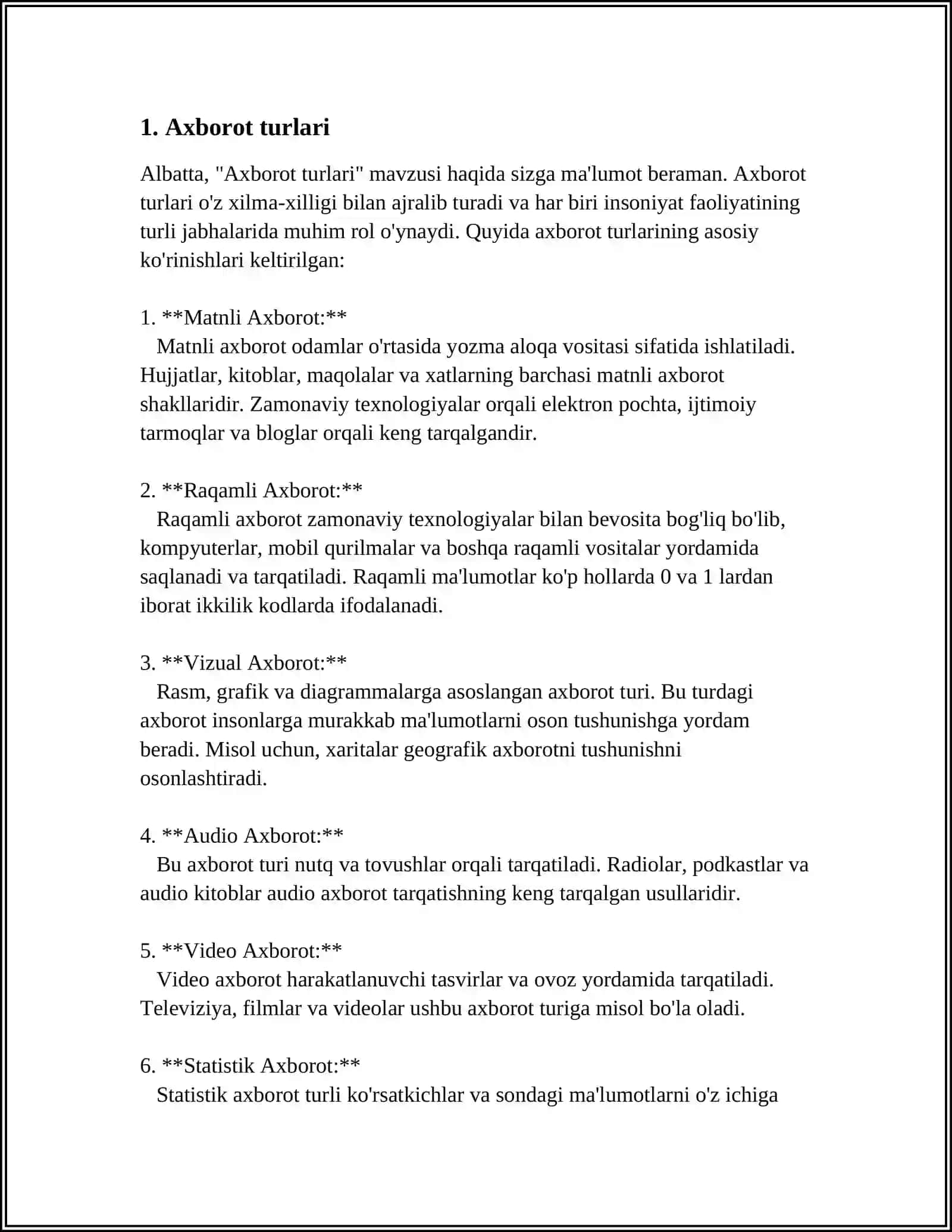 AXBOROT TURLARI VA ISHONCHLILIGI 3