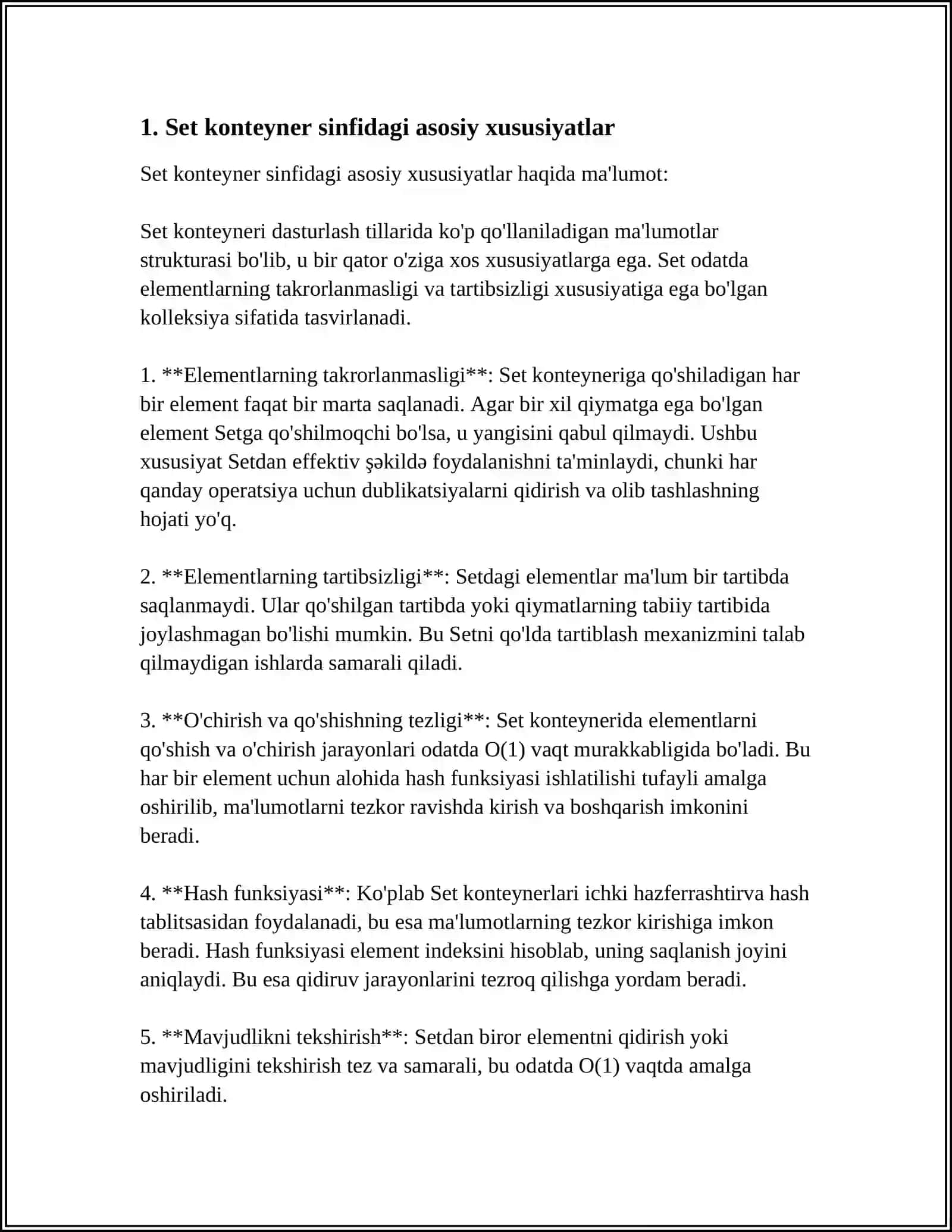 STL KUTUBXONALARI. KONTEYNER SINFLARI. ASSOTSIATIV KONTEYNER SET 3